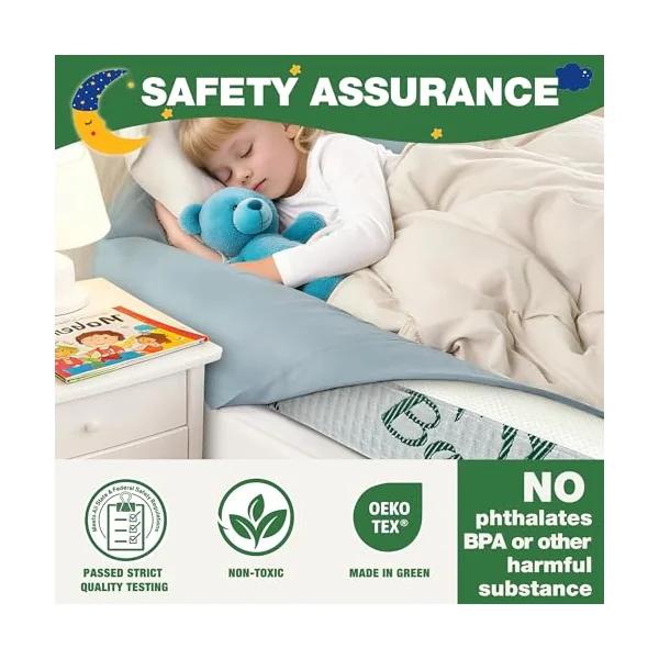 Baby Bed Bumpers for Toddlers with Adjustable Band | Foam Bed Guard Rail for Kids Bed Twin Full Queen King Size Bed, 1 Pack