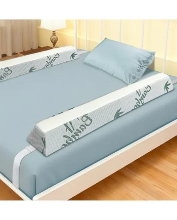 Baby Bed Bumpers for Toddlers with Adjustable Bandd | Foam Bed Guard Rail for Kids Bed Twin Full Queen King Size Bed, 2 Pack