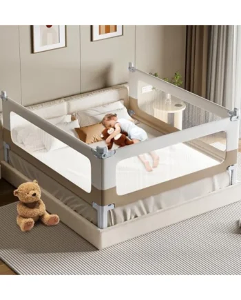 Baby Bed Rail Guard for Toddlers - 3 Sides, Double Child Lock, Safety Bed Rail for Toddlers, Infants - Height Adjustable Extra Tall Toddler Bed Rails for Queen Bed -3 Sides, 78.8x78.8x59Inch