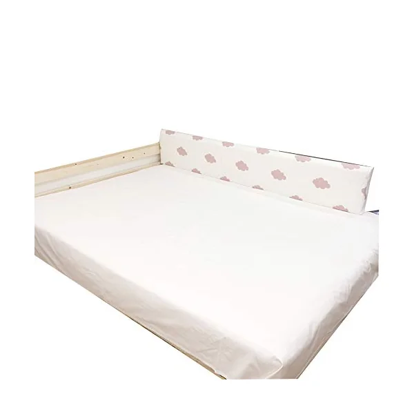 Baby Bedrail Bed Guard Bumper, 1Pack Full Size Memory Foam Washable Bed Rail for Toddlers Bedrail Guard, Soft For Kids Child,White,150cm*30cm