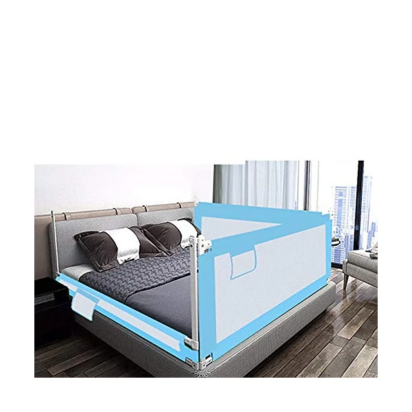 Baby Bedrail Bed Guard Bumper, 1Pack Vertical Lifting Baby Bed Rail Guard, Washable For Toddlers Kids Twin Bed Queen Bed,Blue,150cm*75cm