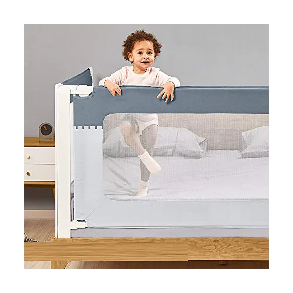 Baby Bedrail Bed Guard Bumper, 1Pack Washable Safety Guard Extra Tall Baby Bed Rail Guard, For Full Size Queen & King Twin Bed,Green,180 * 76cm