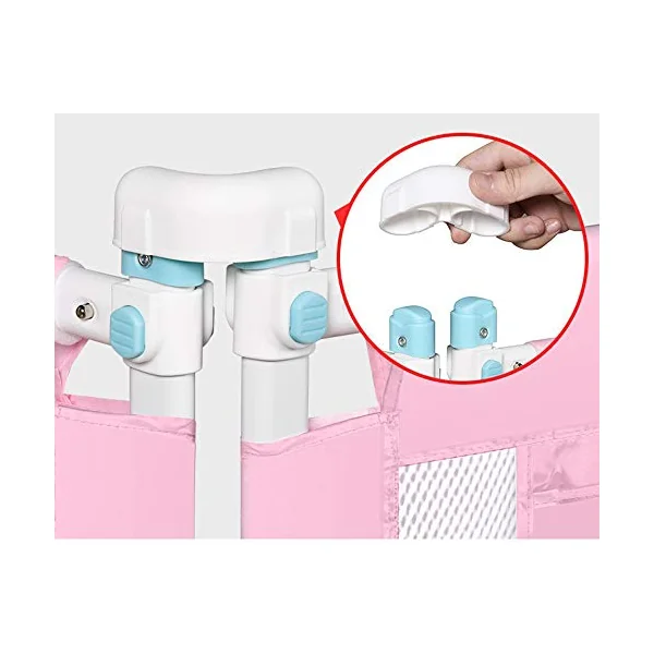 Baby Bedrail Bed Guard Bumper, Anti-Fall Vertical Lifting Bed Rail for Toddlers Bedrail Guard, For Kids Queen Bed King Bed,Pink,120cm*83cm