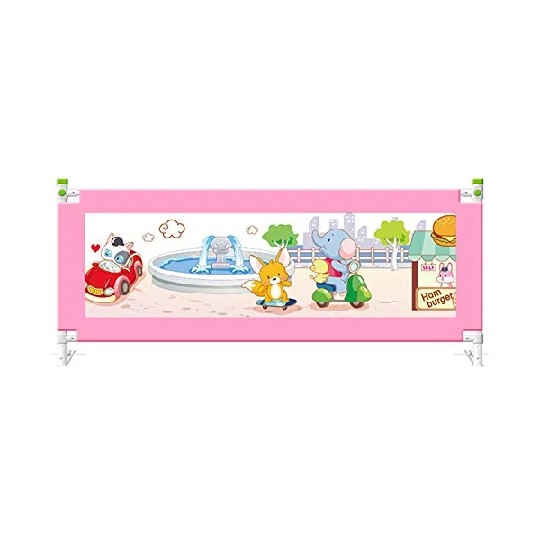 Baby Bedrail Bed Guard Bumper, Anti-Fall Washable Vertical Lifting Bed Rail for Toddlers Bedrail Guard, For Kids Child,Pink,220cm*68cm