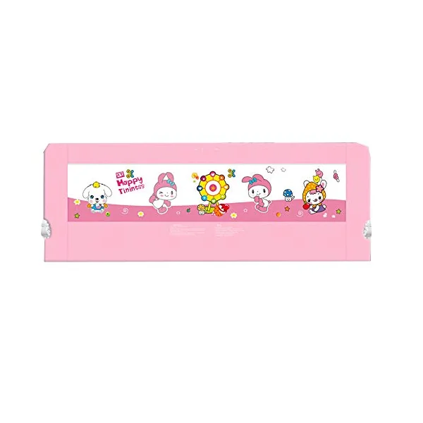 Baby Bedrail Bed Guard Bumper, Breathable Mesh Swing Down Bed Rail for Toddlers Anti-Fall Bed Guardrail, For Baby Children,Pink,200cm*68cm