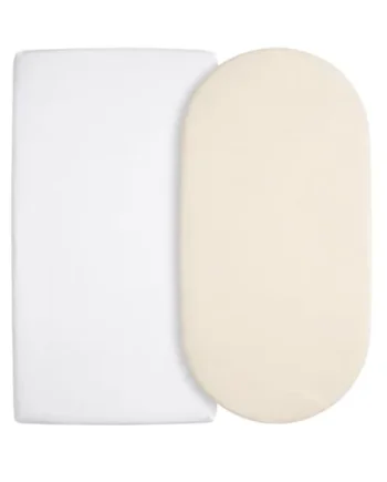 Baby Birds Fitted Organic Cotton Sheets for Prams, Cots, Cribs & Moses Baskets | Premium Soft Mattress Cover, Square & Round Corners | White & Cream (Cream, Cot Bed Sheet (140 * 70cm))