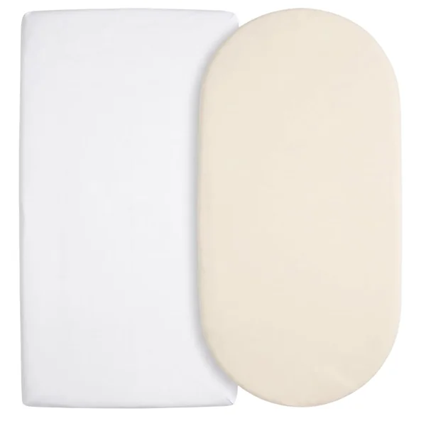 Baby Birds Fitted Organic Cotton Sheets for Prams, Cots, Cribs & Moses Baskets | Premium Soft Mattress Cover, Square & Round Corners | White & Cream (Cream, Cot Bed Sheet (140 * 70cm))