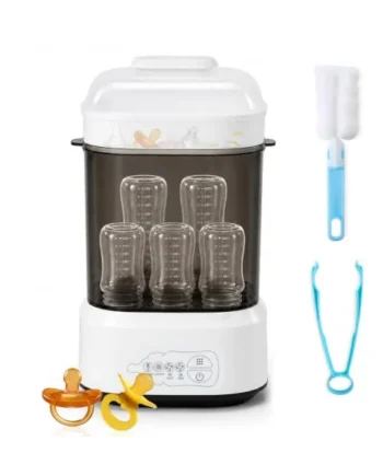 Baby Bottle Steriliser and Dryer, Auto Baby Bottle Steriliser, Electric Steam Steriliser for Baby Bottles, Breast Pump Accessories & Baby Stuff, Hold 5 Bottles and Pacifiers
