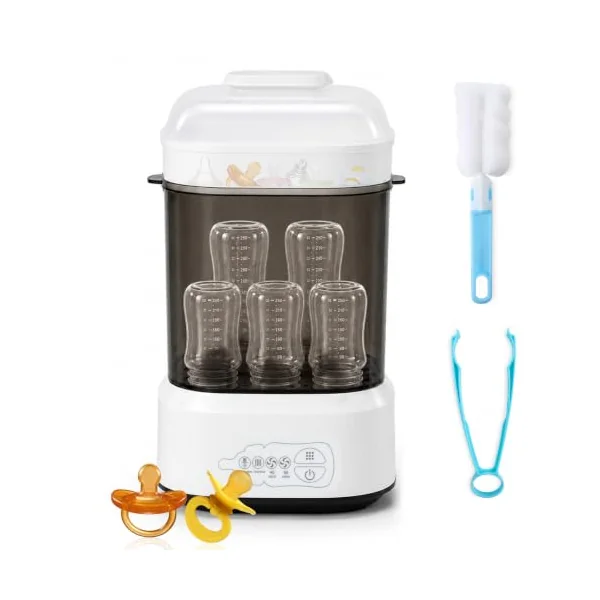 Baby Bottle Steriliser and Dryer, Auto Baby Bottle Steriliser, Electric Steam Steriliser for Baby Bottles, Breast Pump Accessories & Baby Stuff, Hold 5 Bottles and Pacifiers
