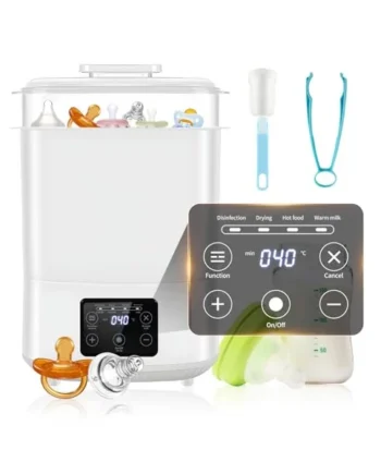 Baby Bottle Steriliser and Dryer, cupeohome 4-in-1 Auto Bottle Steriliser and Dryer with Digital LED, Electric Steam Bottle Sanitizer for Baby Stuff, Baby Bottles, Breast Pump Accessories, Milk Warmer