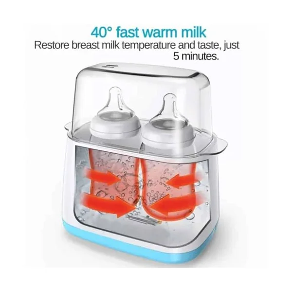 Baby Bottle Steriliser Bottle Warmer with & Smart Temperature Control & LCD Display | Portable Double steriliser for Baby Bottles to Breastmilk, Formula, Pacifiers | Fast Home Sterilisation