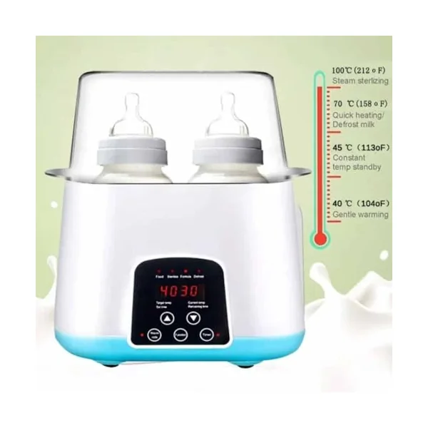 Baby Bottle Steriliser Bottle Warmer with & Smart Temperature Control & LCD Display | Portable Double steriliser for Baby Bottles to Breastmilk, Formula, Pacifiers | Fast Home Sterilisation
