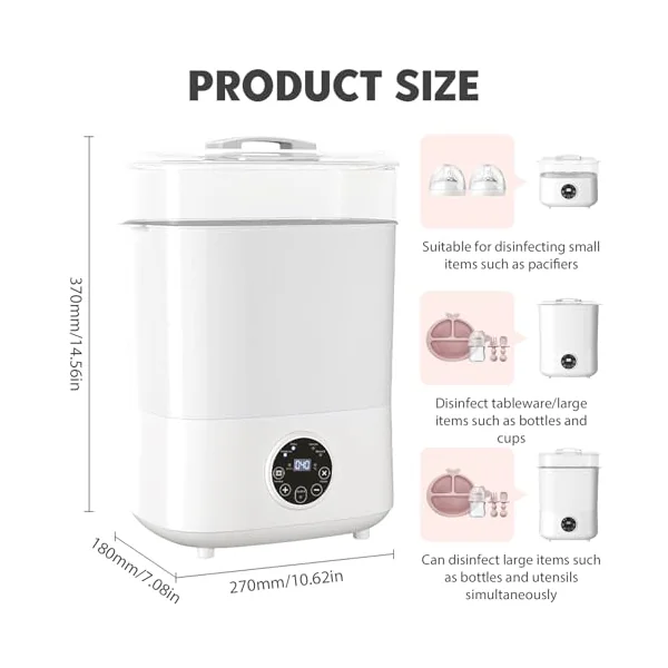 Baby Bottle Sterilizer & Dryer, 4-in-1 Electric Steam Baby Bottle Sterilizer and Dryer with Digital LED for Hold 6-8 Bottles, 2 Layers All-in-One Sterilizer for Baby Bottles, Other Baby Stuffs