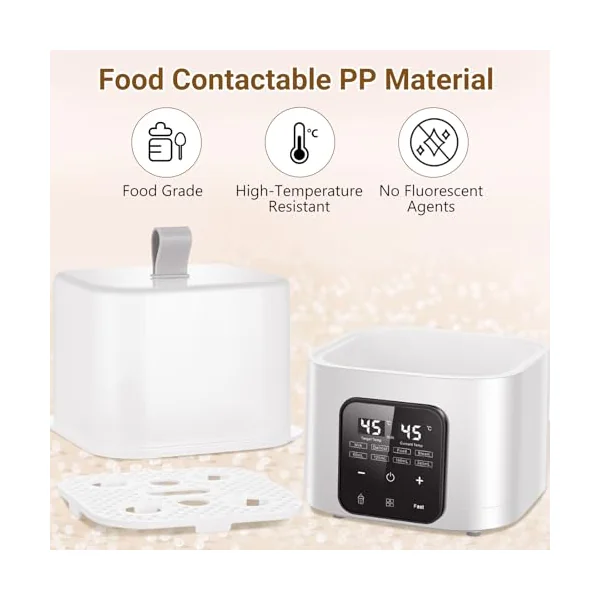 Baby Bottle Warmer for 4 Bottles, 6-in-1 Baby Bottle Sterilizer with Digital LCD, Temperature and Remote Control, Fast Warming & Defrost, High Temperature Steam Clean, 48H Keep Warm