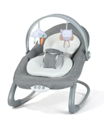 Baby Bouncer, Baby Bouncer from Birth Baby Rocker Infant Seat with Soothing Vibrations, Baby Swing Chair with 3-Point Harness & Removable Play Bar & Music, for 0-6 Months
