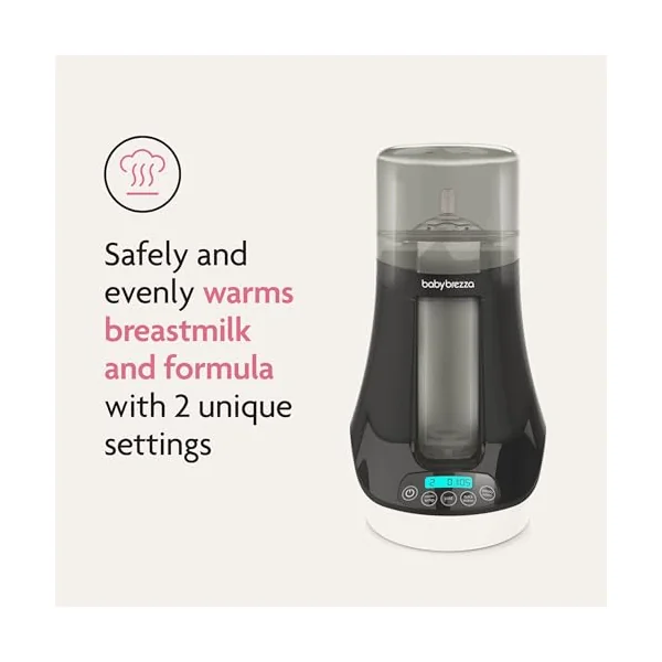 Baby Brezza Electric Baby Bottle Warmer, Breast Milk Warmer + Baby Food Warmer and Defroster - Universal Warmer Fits All Feeding Bottles: Glass, Plastic, Small, Large + Newborn – Digital Display