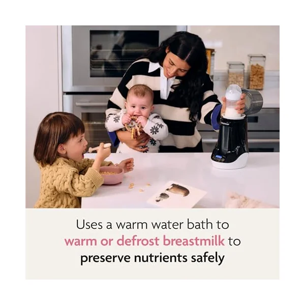 Baby Brezza Electric Baby Bottle Warmer, Breast Milk Warmer + Baby Food Warmer and Defroster - Universal Warmer Fits All Feeding Bottles: Glass, Plastic, Small, Large + Newborn – Digital Display