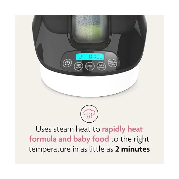 Baby Brezza Electric Baby Bottle Warmer, Breast Milk Warmer + Baby Food Warmer and Defroster - Universal Warmer Fits All Feeding Bottles: Glass, Plastic, Small, Large + Newborn – Digital Display