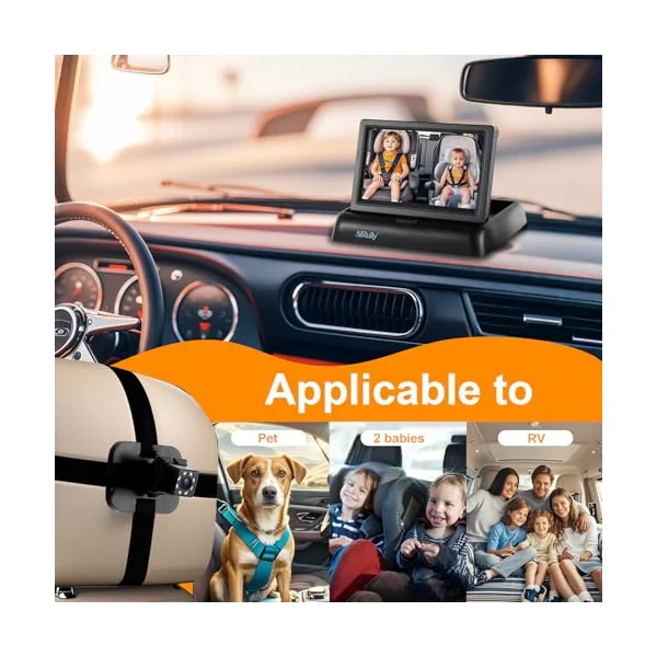 Baby Car Camera Monitor,Baby Car Mirror,1080P Digital Display,View Infant in Rear Facing Seat with Wide Crystal Clear View,Aimed at Baby-Easily to Observe Baby's Every Move (4.3 inch)