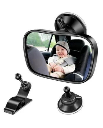 Baby Car Mirror, 360° Adjustable Rearview for Rear Facing Infant Suction Cup & Clip Car Visor Safety Mirror for SUV Trucks