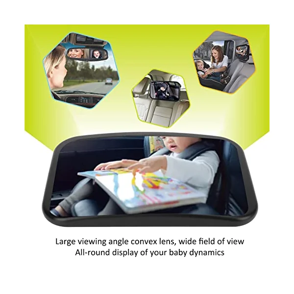 Baby Car Mirror, Car Seat Mirror Rear Facing Interior Baby Care 360° Rotatable Shatterproof Clear View for Trucks SUVs