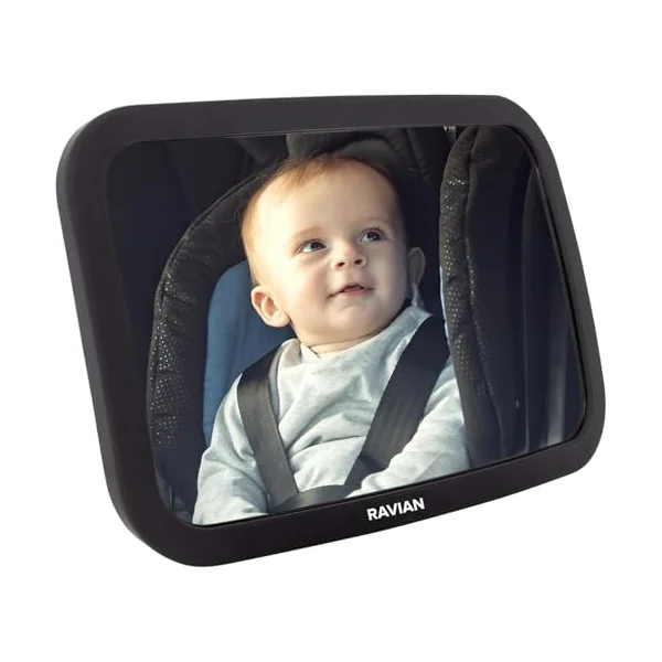 Baby Car Mirror for Back Seat Safest Newborn Essentials with Rear View, Shatterproof, Adjustable to See Rear Facing for Infants, Kids and Pets (Pack of 4)