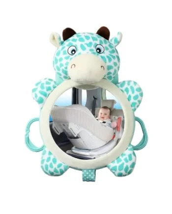 Baby Car Mirror for Back Seat Shatterproof Acrylic Rear View | 14cm Clear View, Soft Plush Padding, Secure 3 Point Fixing, Anti Shake Design, Cute Deer Style, Durable Acrylic for Newborns