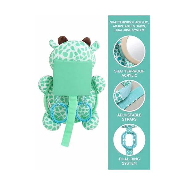 Baby Car Mirror for Back Seat Shatterproof Acrylic Rear View | 14cm Clear View, Soft Plush Padding, Secure 3 Point Fixing, Anti Shake Design, Cute Deer Style, Durable Acrylic for Newborns
