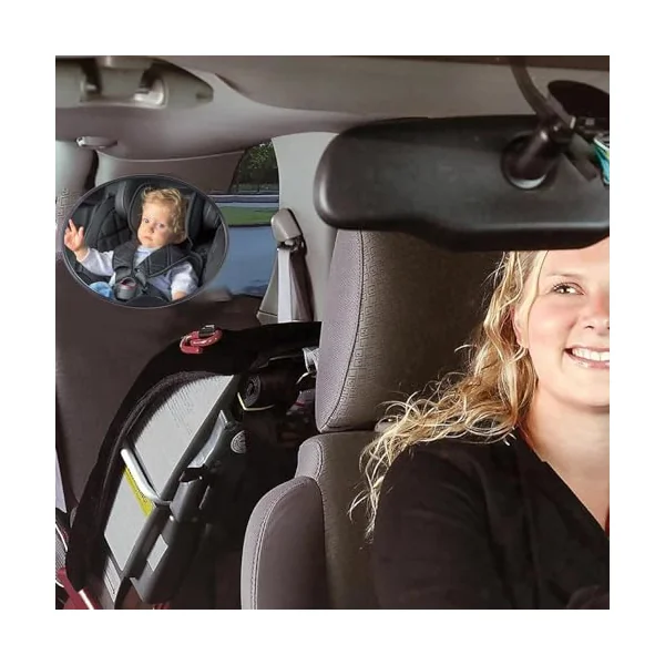 Baby Car Rear Facing,360 Degree Rotation Wide View Shatterproof Car for Baby - Adjustable Rear Facing Car Seat Mirrors for Toddler