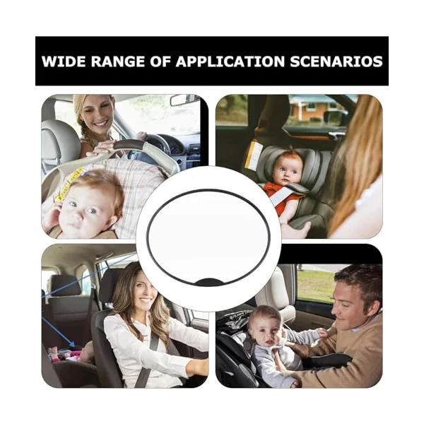 Baby Car Rear Facing,360 Degree Rotation Wide View Shatterproof Car for Baby - Adjustable Rear Facing Car Seat Mirrors for Toddler