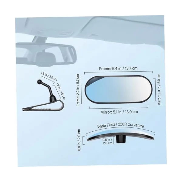 Baby Car Seat Mirror for Rear Facing with Wide-View HD Glass Easy Clip-On Backseat Mirror to Observe Rear-Facing Infant Safely Black