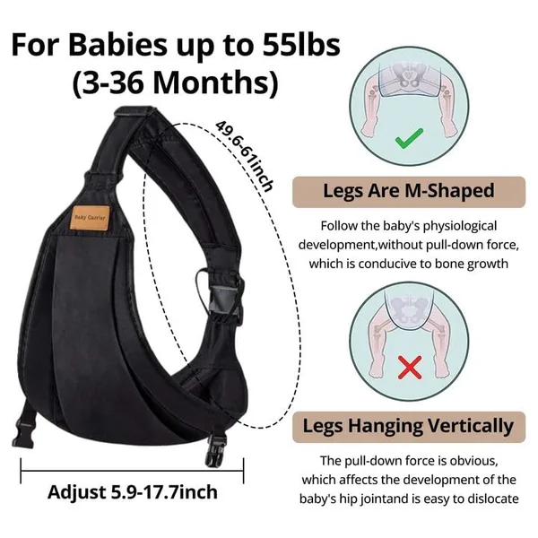 Baby Carrier Sling Newborn to Toddler Carrier,Side Toddler Carrier with Extra Wide Cozy Strap, Adjustable Ergonomic Baby Carrier for 0-36 Months,Breathable Summer Baby Wearing