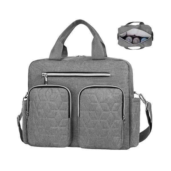 Baby Changing Bag, Nappy Bag Tote Multifunction Nappy Bags, Diaper Messenger with Stroller Straps and Insulated Pockets, Portable Waterproof and Large Capacity Mommy Diaper Tote for Mum and Dad