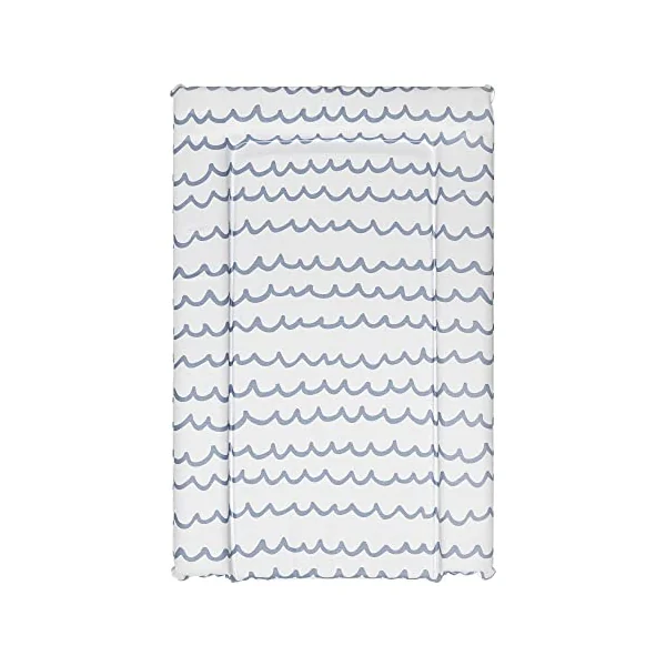 Baby Changing Mat, Dark Blue Squiggle Deluxe Waterproof with Raised Padded Edges, Uniquely Designed, Easy Wipe Clean a Perfect, Practical Addition to Your Nursery 75cm x 47.5cm x 5cm