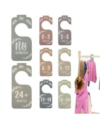 Baby Closet Divider, Baby Closet Organiser, Cute 8-Piece Baby Wardrobe Divider Set - Nursery Clothes Hanger Dividers for Girls Wardrobes, Babies up to 24 Months | 8PCS Supplies for Boho Bedroom Decor, Boys' Girls' Wardrobes