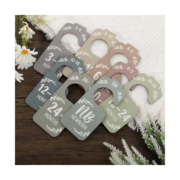 Baby Closet Divider, Baby Closet Organiser, Cute 8-Piece Baby Wardrobe Divider Set - Nursery Clothes Hanger Dividers for Girls Wardrobes, Babies up to 24 Months | 8PCS Supplies for Boho Bedroom Decor, Boys' Girls' Wardrobes