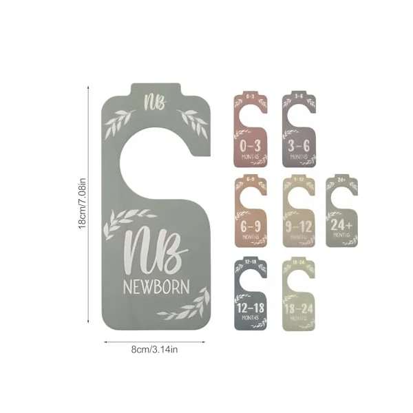 Baby Closet Divider, Baby Closet Organiser, Cute 8-Piece Baby Wardrobe Divider Set - Nursery Clothes Hanger Dividers for Girls Wardrobes, Babies up to 24 Months | 8PCS Supplies for Boho Bedroom Decor, Boys' Girls' Wardrobes