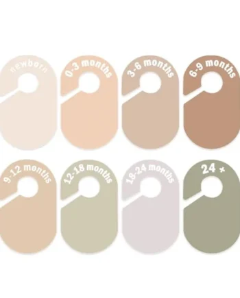 Baby Closet Divider, Baby Wardrobe Organizer, Double-Sided Design, Nursery Decor Clothes Hanger Dividers for Sorting 8 Sizes from Newborn to 12+ Months (Earth stone)