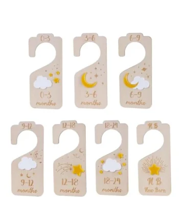 Baby Closet Divider Set Wood Nursery Wardrobe Organizers Efficient Garment Arrangement Supplies for Home Nursery Closet Organizers