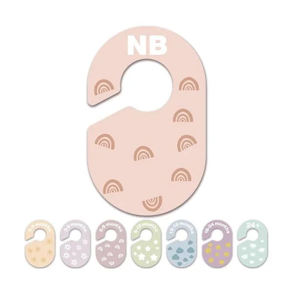 Baby Closet Dividers Durable Plastic Clothes Organizers 8 Pack | Double-Sided Dividers Wardrobe Organizer for Newborn to Toddler, Clothes Organizer by Size & Age Nursery Clothes Dividers
