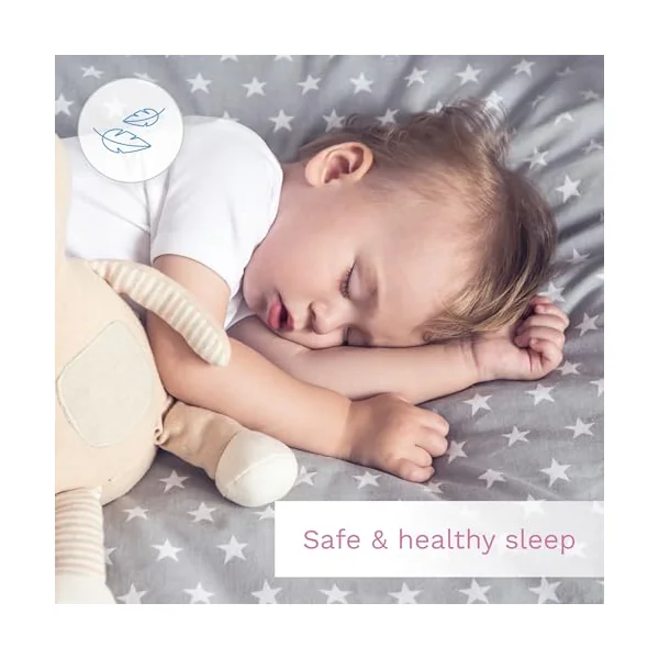 Baby Comfort 2-Piece Toddler Duvet & Pillow Set - 120x90 cm - 100% Cotton Breathable Fabric - Machine Washable Quilted Bedding for Cot Bed 12M+ (Blue Elephants)