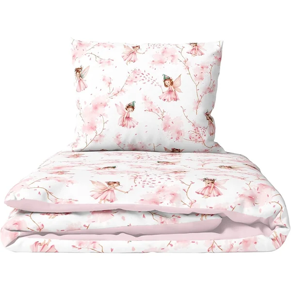 Baby Comfort 4 Piece Duvet Pillow Duvet Cover Pillowcase 80x70 cm Bedding Set for Crib Bedside Crib or Travel Cot 12M+ (Fairies)