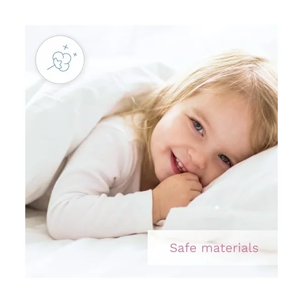 Baby Comfort 4 Piece Duvet Pillow Duvet Cover Pillowcase 80x70 cm Bedding Set for Crib Bedside Crib or Travel Cot 12M+ (Pink Elephants)