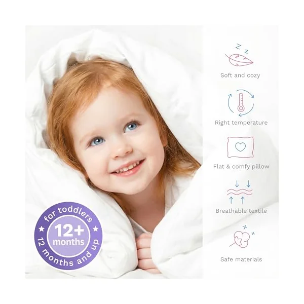 Baby Comfort 4 Piece Duvet Pillow Duvet Cover Pillowcase 80x70 cm Bedding Set for Crib Bedside Crib or Travel Cot 12M+ (Safari Cars)