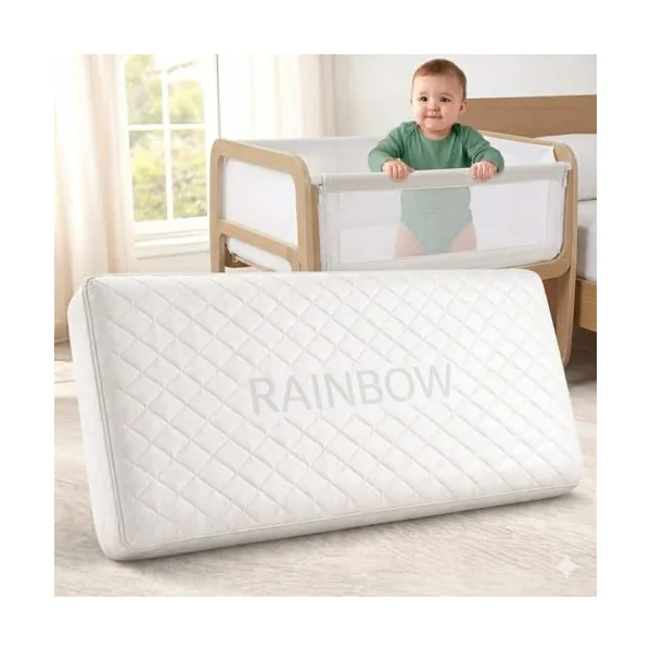 Baby Crib Mattress - With Full Protection, Hypoallergenic, Super Soft, Breathable, Extra Thick Baby Cot Mattress, Waterproof, Removable Washable Cover, Made In UK (80 x 50 x 5 CM)