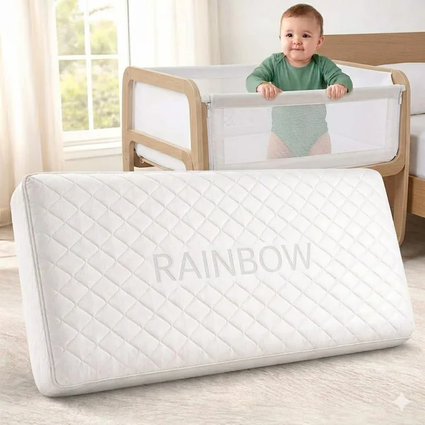 Baby Crib Mattress - With Full Protection, Hypoallergenic, Super Soft, Breathable, Extra Thick Baby Cot Mattress, Waterproof, Removable Washable Cover, Made In UK (80 x 50 x 5 CM)