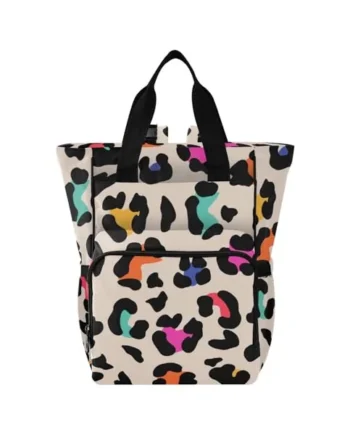 Baby Diaper Bag Backpack，Multifunction Baby Nappy Changing Bags with Insulated Pockets-Brown Leopard Print Pattern