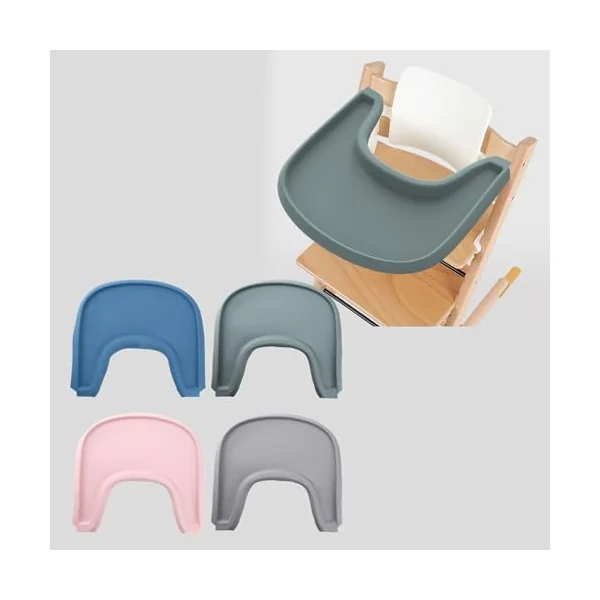 Baby Dinning Chair Mat Soft Silicone Dining Placemat Solid Washable Highchair Cushion Tray Pad for High Chairs Portable Silicone Mat for Baby High Chair