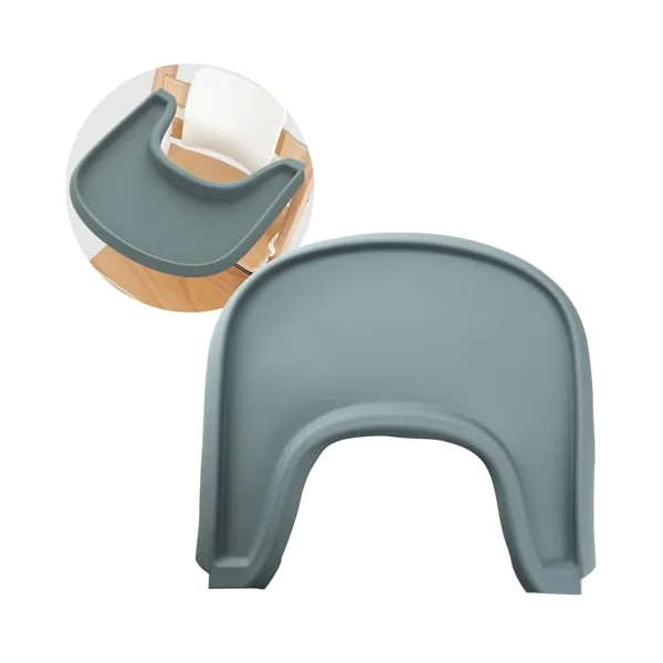 Baby Dinning Chair Mat Soft Silicone Dining Placemat Solid Washable Highchair Cushion Tray Pad for High Chairs Portable Silicone Mat for Baby High Chair
