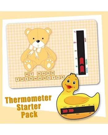 Baby Duck Bath & Brown Bear Nursery Room Thermometer Starter Pack - New Technology